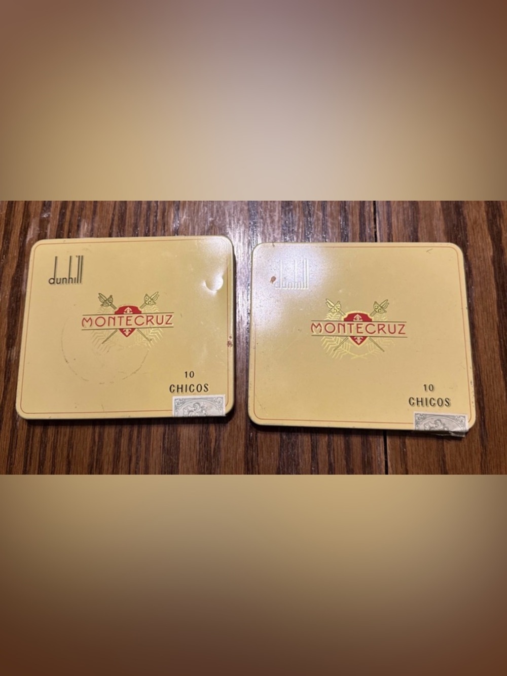 Montecruz Dunhill Yellow Metal Storage Tin - 10 Chicos (Set of 2)